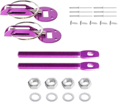 Motorkapslot Set - Universele Vergrendeling - Voertuig Beveiligen - Aluminiumlegering - Universeel - Paars