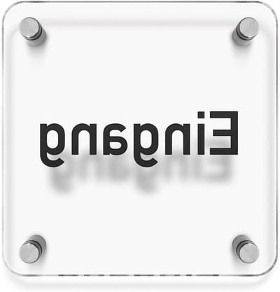 Wandbord Deurplaat - Ingangsbord Acryl - Ruimte Aanduiding - UV Industriële Druk - 150 x 150 mm - Transparant Zwart
