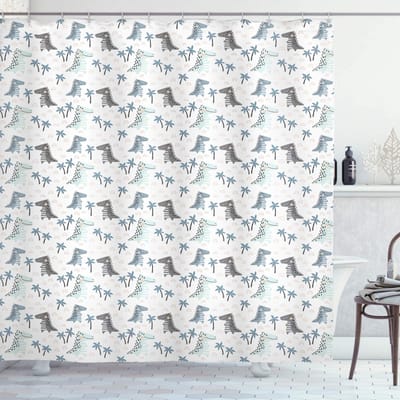 ABAKUHAUS Dino douchegordijn – Print – 175x200 cm – waterafstotend
