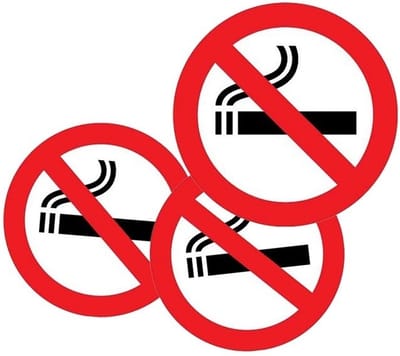 Sticker - 5x - verboden te roken - rond - D14,8 cm - Verbodsborden voor binnen