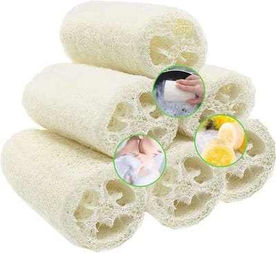 Natuurlijke Luffaspons - 6 Stuks Voor Peeling en Lichaamsverzorging