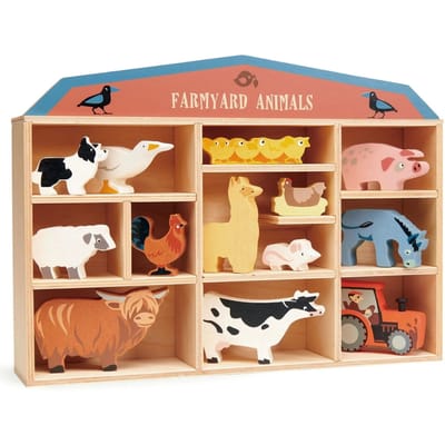 Set houten Boerderijdieren met display | Tender Leaf Toys