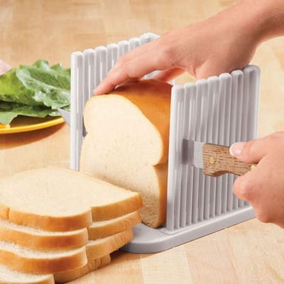 CLVP® Broodsnijder Hulpmiddel – Broodsnijmachine Handmatig Met Verstelbare Dikte – Broodplank – Wit