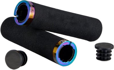 Handvatten fiets-fiets handvatten-handvatten kinderfiets-fietshandvaten-foam Single Lock Fietsstuur - Zacht en comfortabel antislip fietsstuur - Geschikt voor Beach Cruiser Scooters - Zwart - 13x2.2x3.5cm