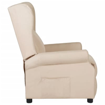 vidaXL - Fauteuil - verstelbaar - stof - crèmekleurig