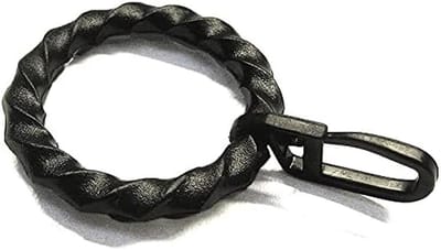 Gordijnringen met Vouwhaken Gordijnhaak, Zwart Ø binnen 32, Buiten Ø 43 mm, Kunststof - Geschikt voor Buizen en Gordijnen Stangen Ø 16 mm - 20 mm (100 Stuks)