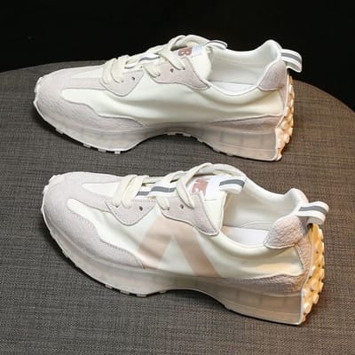 Baskets Mode Femme Baskets Chunky en Mesh Chaussures Décontractées Automne Réfléchissantes Confortables Semelle Épaisse Blanches Dad Baskets Plates Chaussures à Plateforme 40 gray
