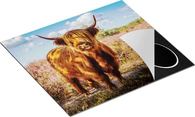Chefcare Inductie Beschermer Schotse Hooglander Koe in de Wei - 60x50 cm - Afdekplaat Inductie - Kookplaat Beschermer - Inductie Mat