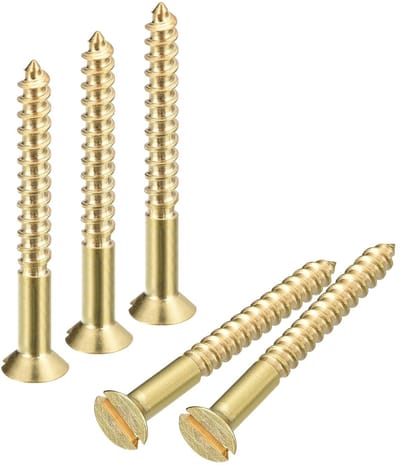 Houtschroeven, 15 stuks M3 x 30 mm sleufaandrijving, verzonken kop, zelftappende schroef, verzonken kop voor houtbewerking en meubels