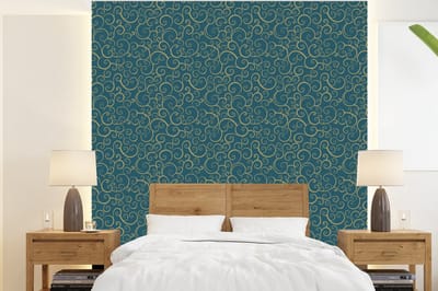 Behang - Fotobehang Patroon - Golven - Spiraal - Breedte 220 cm x hoogte 240 cm