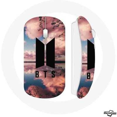 Draadloze muis Bangtan Sonyeondan BTS Logo zwarte zonsondergang achtergrond