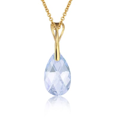 Montebello Ketting Pia DG574H - Swarovski Druppel - 925 Zilver Verguld - 16mm - 50cm