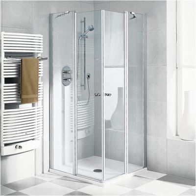 Kermi Ibiza 2000 corner entry 2-piece swing door with fixed part , half part 90 cm right I2EOR090201AK