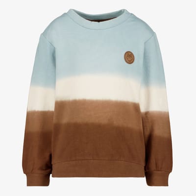 Unsigned jongens sweater blauw bruin - Maat 92