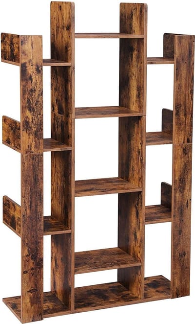 Boekenkast met Open Schappen - Boekenrek of Kast voor Boeken en Planten - Vintage Bruin