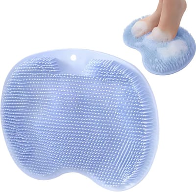 Voetscrubber – Voetmassage en Reiniging Douchemat met Zuilfunctie – Antislip Ontwerp voor een Veilige Douche – Blauw / 1 Stuks