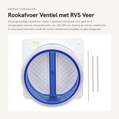 Dailygoods- Extractor Hood Check Valve - Roestvrij Staal - Hoogwaardige Siliconen Ring - Afvoerventiel - Voor 150-180mm Rookafvoer - Duurzaam en Goed Afgedicht