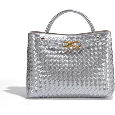 Retro Tas met Grote Capaciteit, Dames Handgeweven Tas, Veelzijdige Pendeltas, Modieuze en Casual Schoudertas/Crossbodytas gray