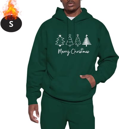 Bovista Kersttrui - Heren - Foute Kersttrui - Christmas Sweater - Kerst Sweater - Kerstboom - Christmas Jumper - Hoodie - Donkergroen - S