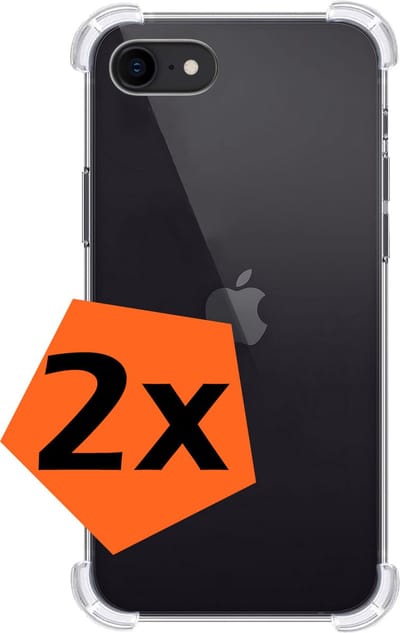 Hoes - 2 Stuks - Geschikt voor Apple iPhone SE (2022) - Sterk & Shockproof - Siliconen Case - Back Cover - Telefoon Hoesje Shock Proof - Transparant