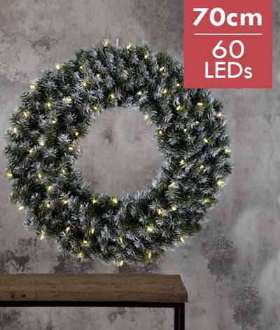 Verlichte Kerstkrans "Edmonton" 70cm