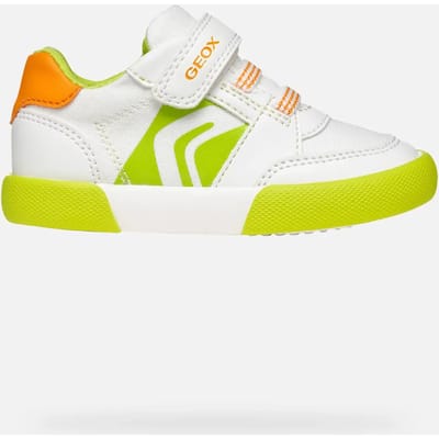 GEOX GISLI PEUTERJONGENS Sneakers - WIT/FLUO GROEN - Maat 24