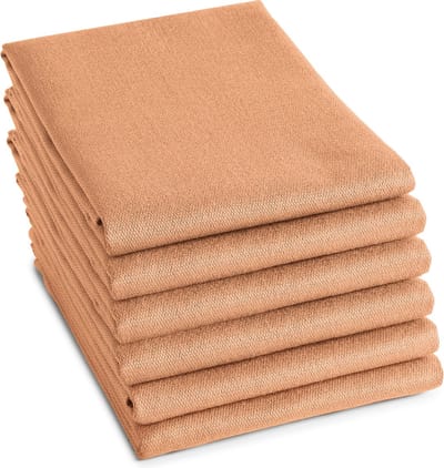 DDDDD - 6x Theedoek - Logo - 60x65 cm - pastel peach - Set van 6 stuks
