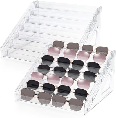 Zevenlaags Acryl Houder voor Zonnebrillen, Make-up en Nagellak - Perfecte Organizer voor Cosmetica en Accessoires