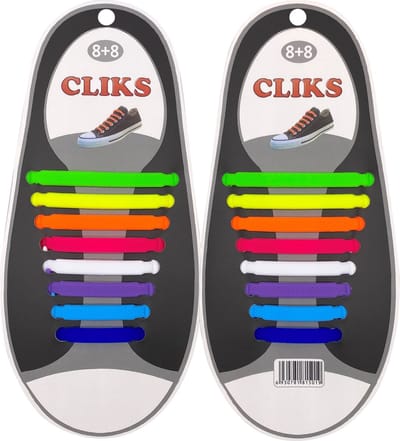 Elastische Veters Multicolor - Zonder Strikken - 1 Paar Schoenen - Kinderen & Volwassenen - CLIKS