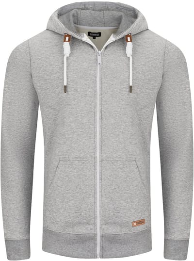 riverso Heren Sweatjack RIVThilo regular fit Grijs XL Volwassenen Hoodiejacket - Sweatvest