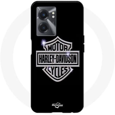 Realme V23 koffer Harley Davidson logo motorfietsen grijs voorkant zwart