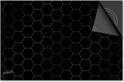 Inductie beschermer 60x60 - afdekplaat inductie mat - Dietrix Kookplaat beschermer - Exclusief - Hexagon - Hexagon zwart goud