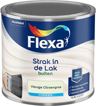 Flexa - Strak In De Lak Buitenlak Zijdeglans - Vleugje Citroengras - Mengverf - 500 Ml
