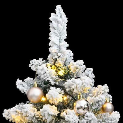 vidaXL - Kunstkerstboom - met - scharnieren - 150 - LED's - en - kerstballen - 150 - cm