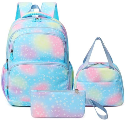3 Stuks/Sets Hete gradiëntkleur Rugzak Sport Rucksack voor Meisje Bagpack Laptop Tiener Reizen School Student Tiener Boekentas
