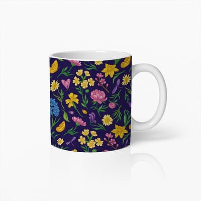 Bloemenpatroon Mok 330ml – Elegante Kleurrijke Bloemenbeker – Perfect Cadeau voor Tuinliefhebbers & Natuurfans