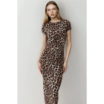 Leopardprint Aansluitend Maxidress