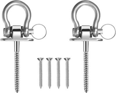 2x Zware Schommelhaken RVS 304 - 500 kg Capaciteit - 180° Draaibaar voor Schommel, Bokszak, Hangmat