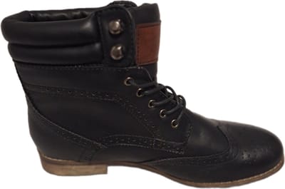 JUMEX. LEDER BOOTS- VETERS EN HOOKS-BLACK-LEER-41