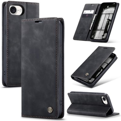 CaseMe Hoesje - Geschikt voor iPhone 16e / 17e Hoesje - CaseMe 013 Book Case - Zwart