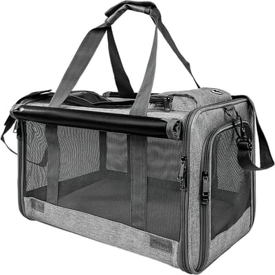 Huisdier drager - Reistas kat - Veilig reizen - Ademend gaas - 46 x 30 x 30 cm - Grijs