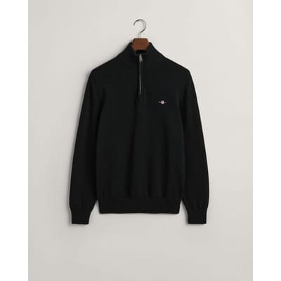 Gant Trui Casual Cotton Half Zip Rib Endings Zwart / male