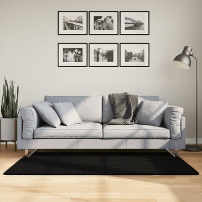 vidaXL - Vloerkleed - HUARTE - laagpolig - zacht - wasbaar - 80x150 - cm - zwart