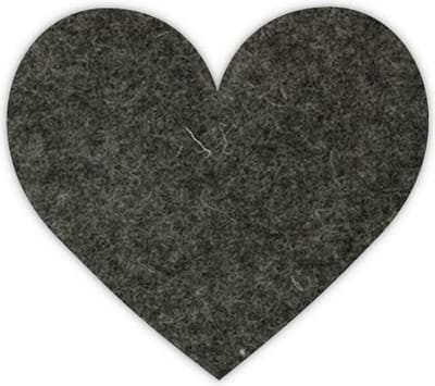 Hart vilt onderzetters - Gemeleerd antraciet - 6 stuks - ø 10 cm - Glas onderzetter - Valentijn - Cadeau - Woondecoratie - Woonkamer - Valentijn - Tafelbescherming - Onderzetters Voor Glazen - Keukenbenodigdheden - Woonaccessoires - Tafelaccessoires