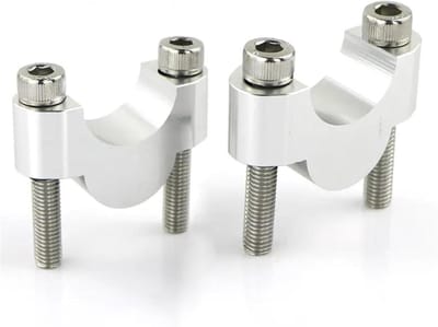 Stuurverhogers Motor - Stuur Riser Vet Montage - Comfortabeler Rijden - CNC Aluminium - 22mm 7/8" - Zilver