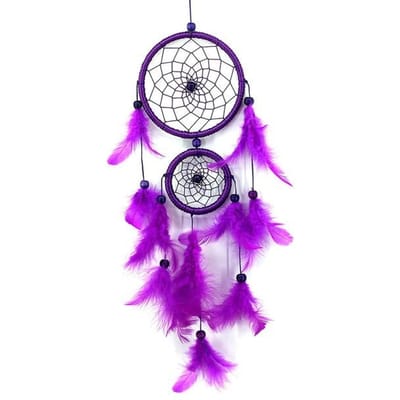 Dream Catcher Kamer Decor Veren Weven Inhalen Van De Droom Hoek Dreamcatcher Windgong Indiase Stijl Religieuze Mascotte paars