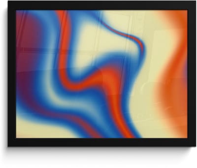 Poster in lijst - Fotolijst 40x30 cm - Posters - Golven - Kleurrijk - Abstract - Posterlijst zwart - Decoratie - Wanddecoratie woonkamer - Muurdecoratie slaapkamer