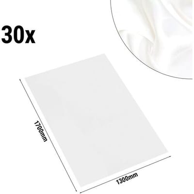 GGM Gastro (30 Stück) Damast Tischdecke Porto - glatt Satin - 220g/m² - 130x170cm - Weiß Wit