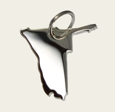 Zilveren Landkaart Namibië ketting hanger