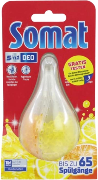 Somat Vaatwasverfrisser Duo-Perl Citroen & Sinaasappel - Vaatwasser Deo - Neutraliseert nare geuren - 60 Spoelbeurten